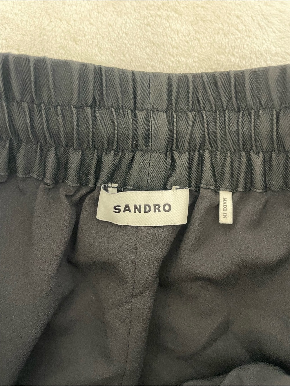 Sandro Black High-Waist Drawstring Shorts with Silver Stud Accents - Picture 7 of 11